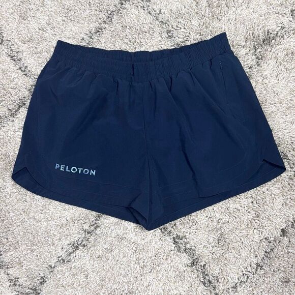 PELOTON Women's Navy Lined Polyester Spandex Gym Running Shorts Size 1X - Picture 4 of 6